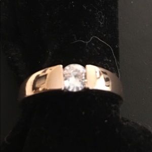 CZ Rose Gold over Silver ring